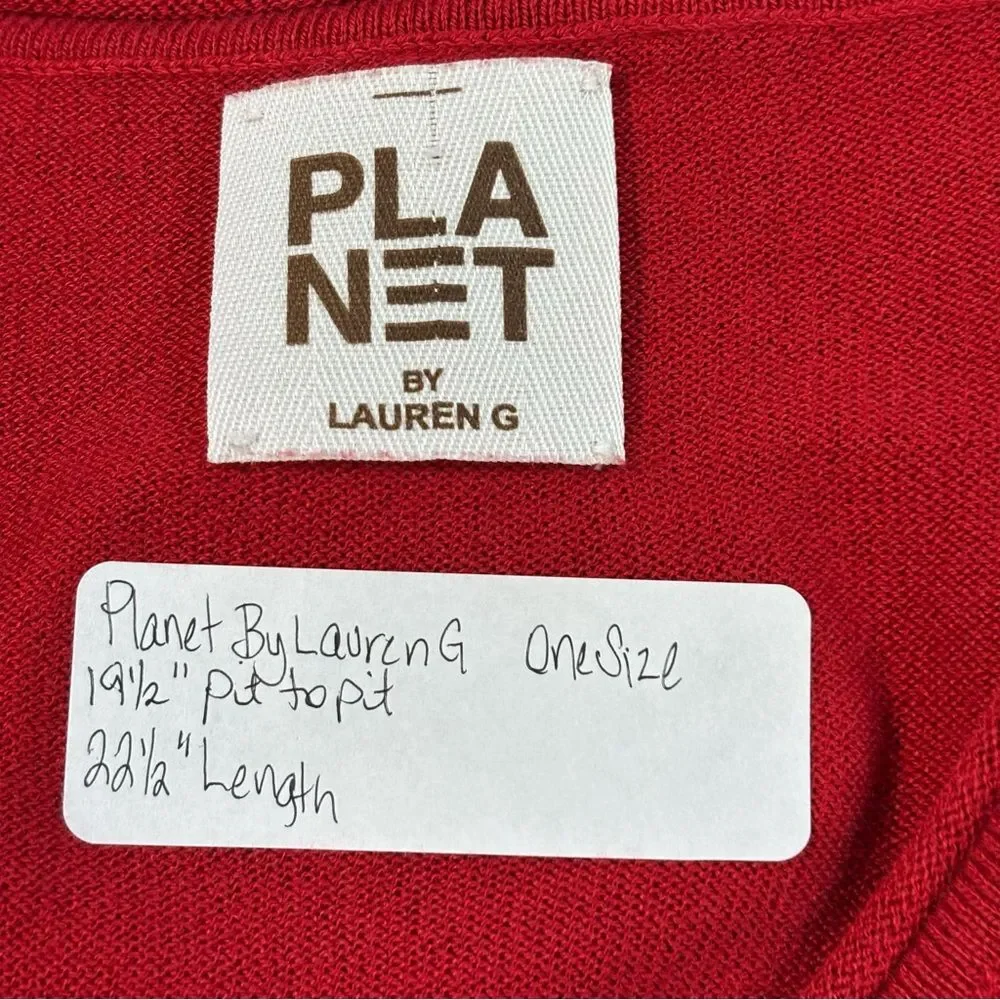 Planet by Lauren G Red Stripe Longsleeve Top